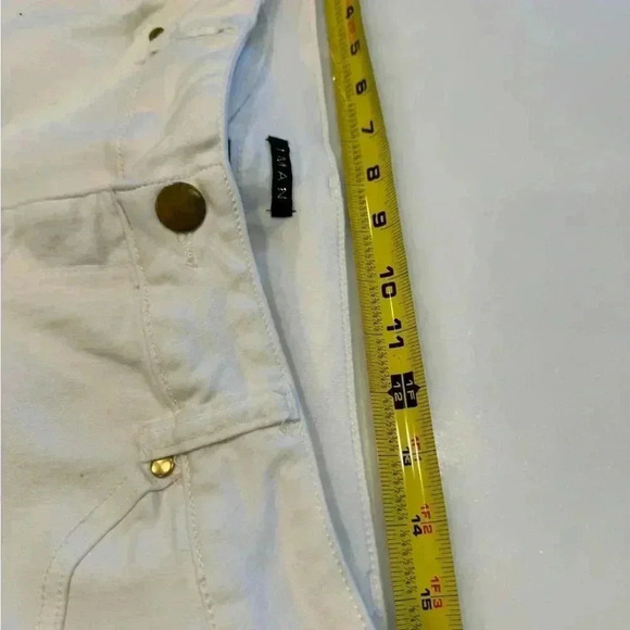 Iman white denim jeans stretch bootleg size 12 average length - Picture 4 of 12